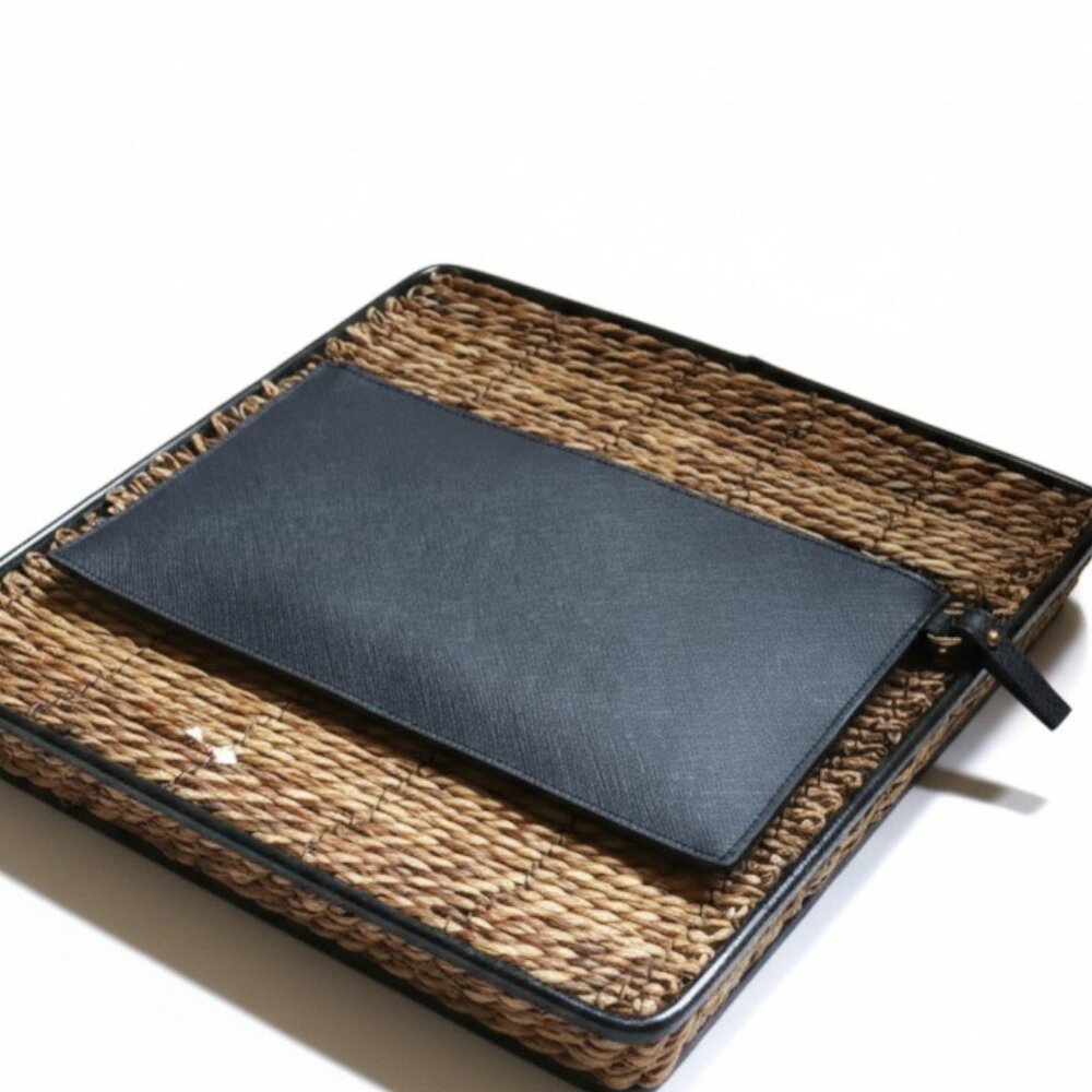 MICHAEL KORS JET SET Clutch Chevron Leather Suede Mixed Media Black NWOT $148 - Picture 5 of 8